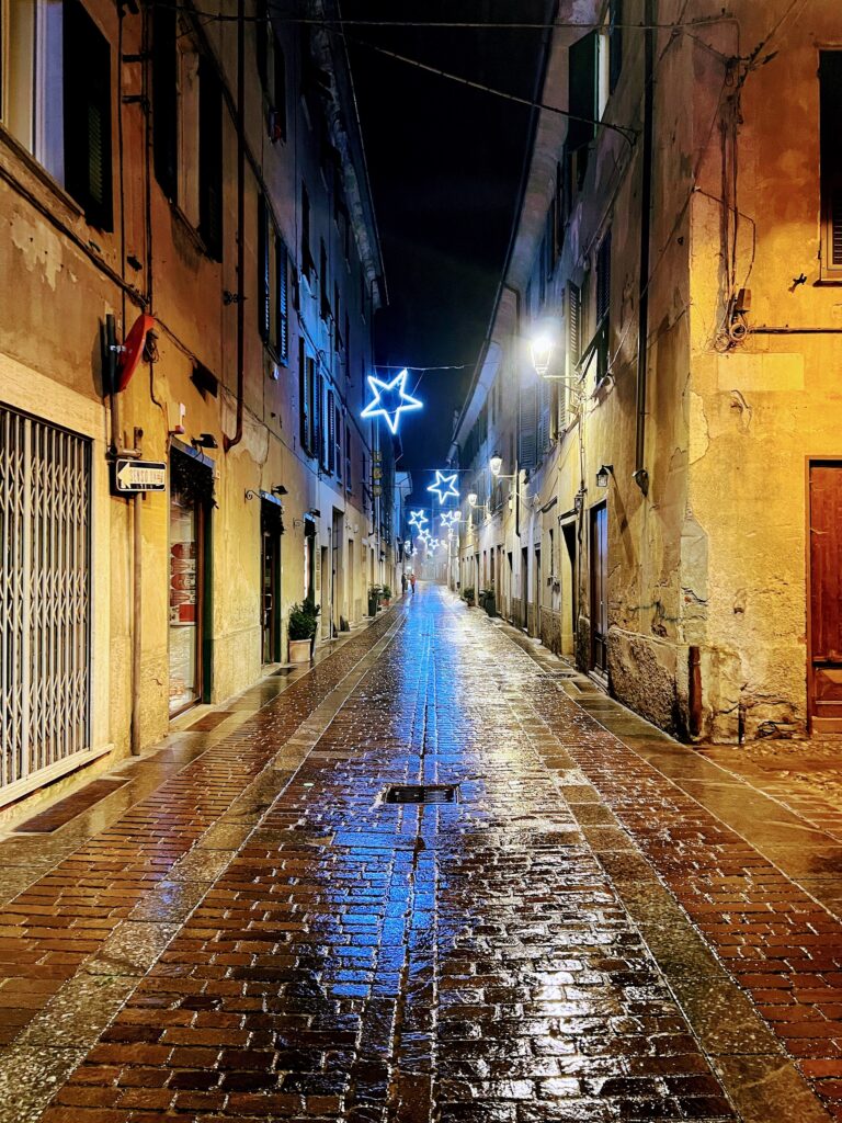 at night